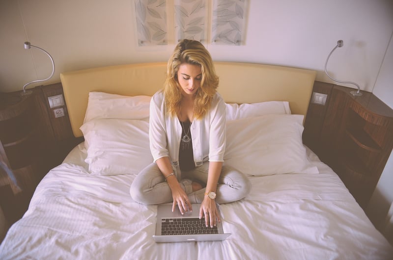 Business Woman Working on Laptop